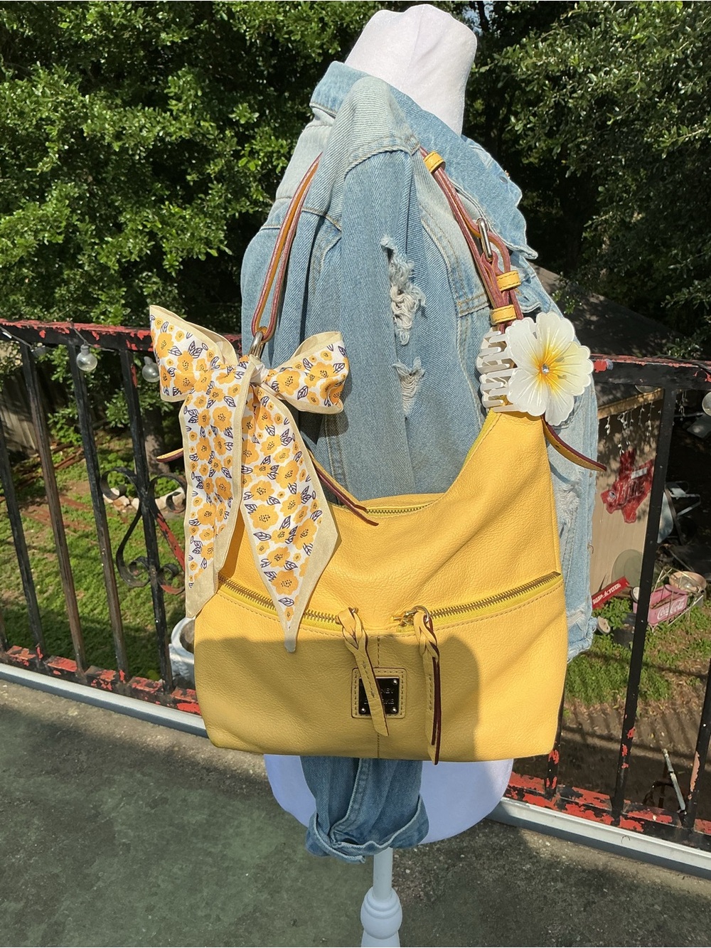 Dooney & Bourke Yellow Leather Shoulder Bag